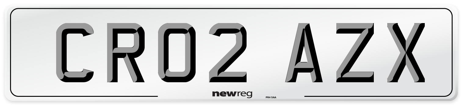 CR02 AZX Number Plate from New Reg